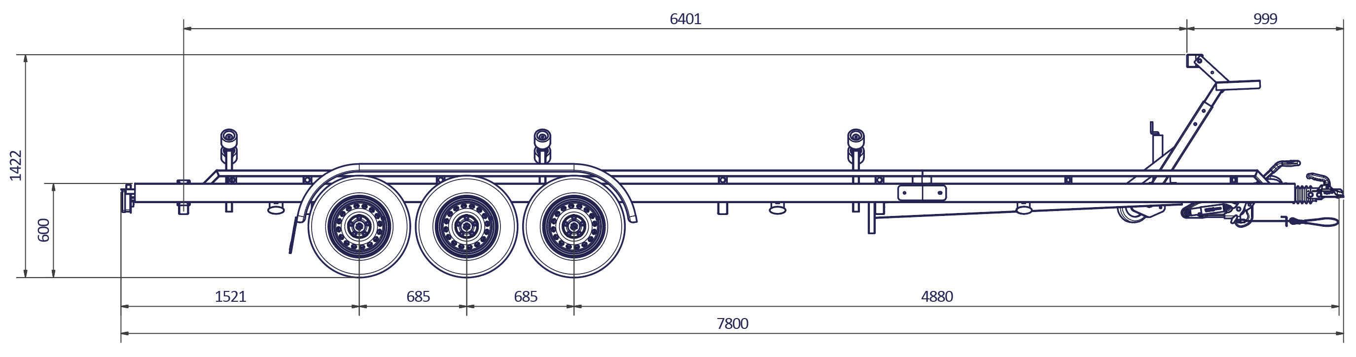REMOLQUE NÁUTICO M 7,8 m - 2.820 Kg