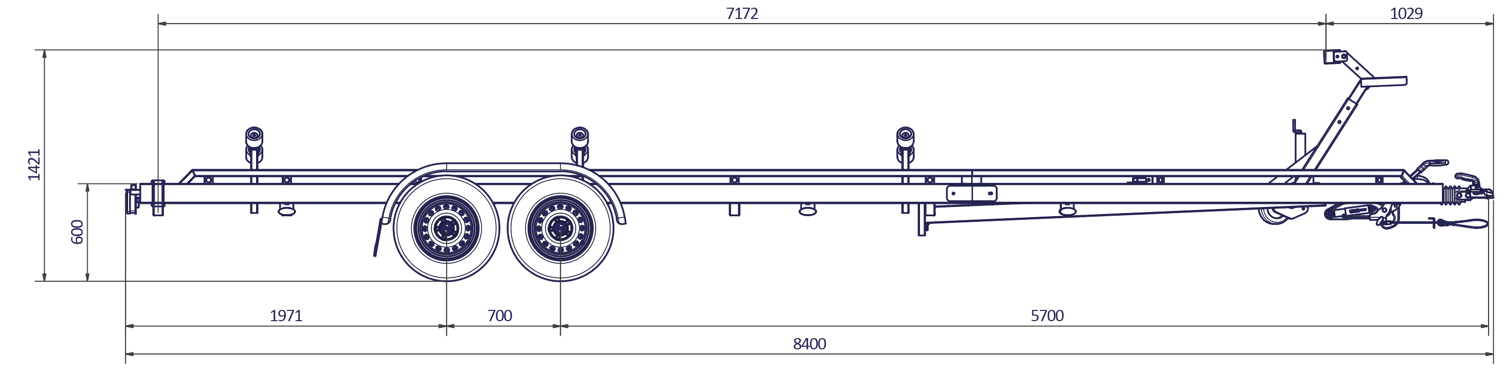 REMOLQUE NÁUTICO O 8,4 m - 2.110 Kg