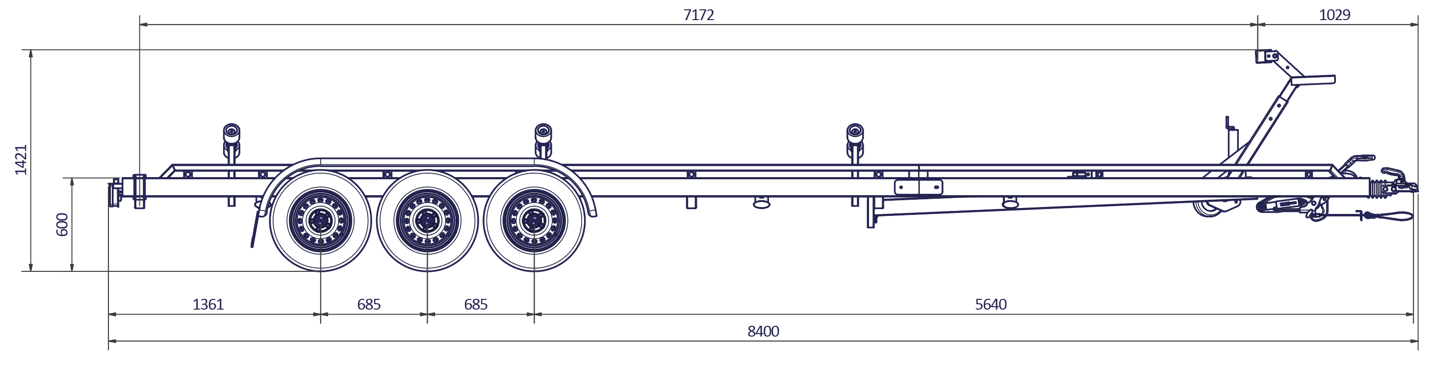 REMOLQUE NÁUTICO T 8,4 m - 2.700 Kg