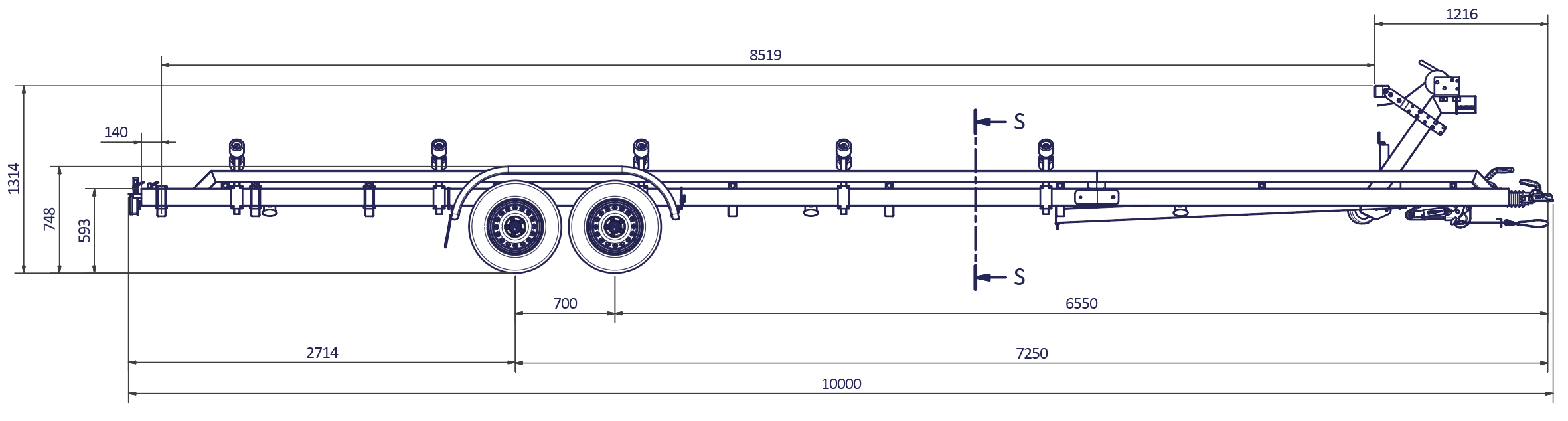 REMOLQUE NÁUTICO U 10 m - 2.780 Kg