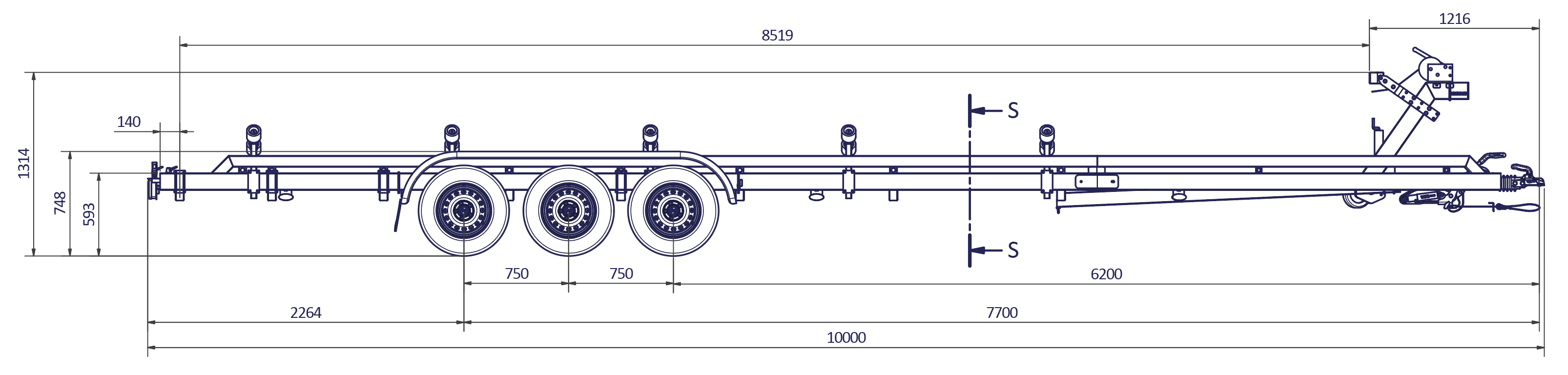 REMOLQUE NÁUTICO W - 10 m - 2.635 Kg