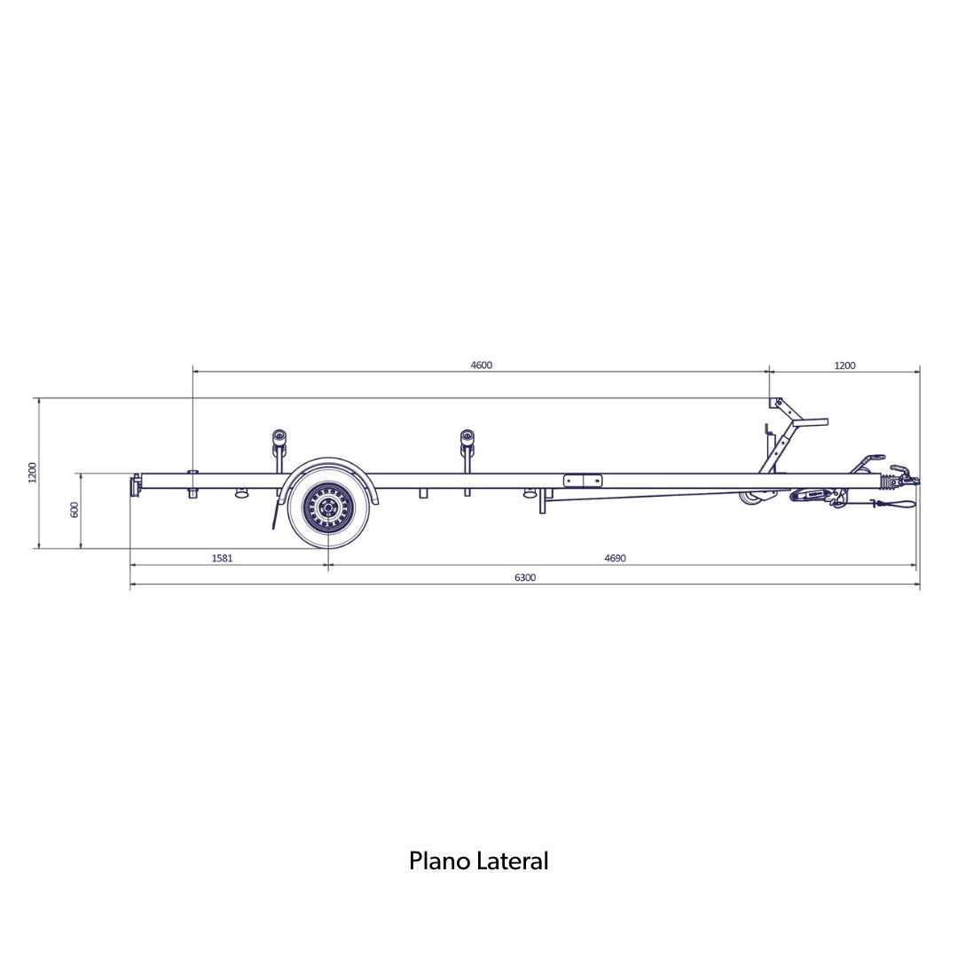 REMOLQUE NÁUTICO C 6,3 m - 1.400 Kg
