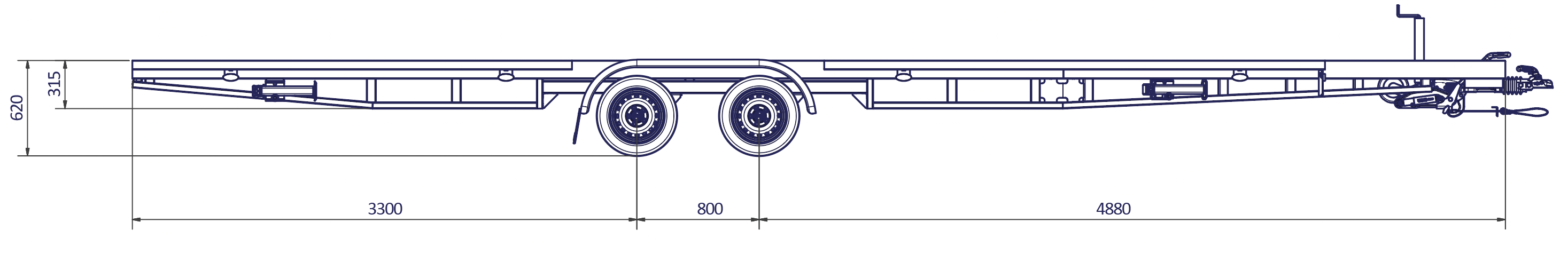 REMOLQUE TINY HOUSE PLATAFORMA T 7,8 m x 2,44 m - 2,860 Kg